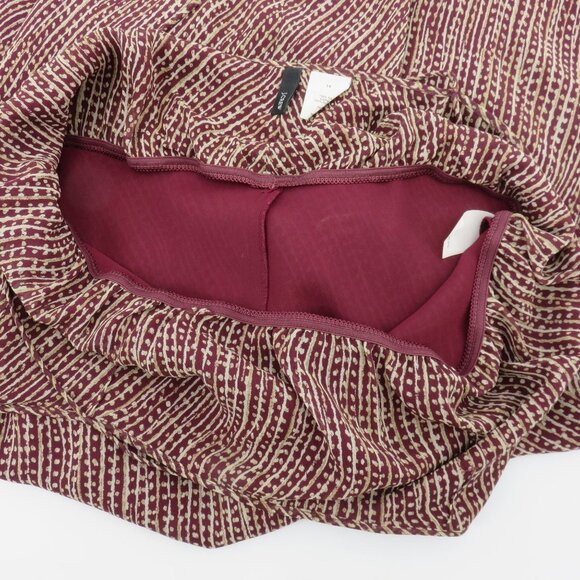 J Crew Women 14 All Silk Brown Beige Multicolor Geometric Stripe Maxi Dress Y2K - Picture 7 of 11